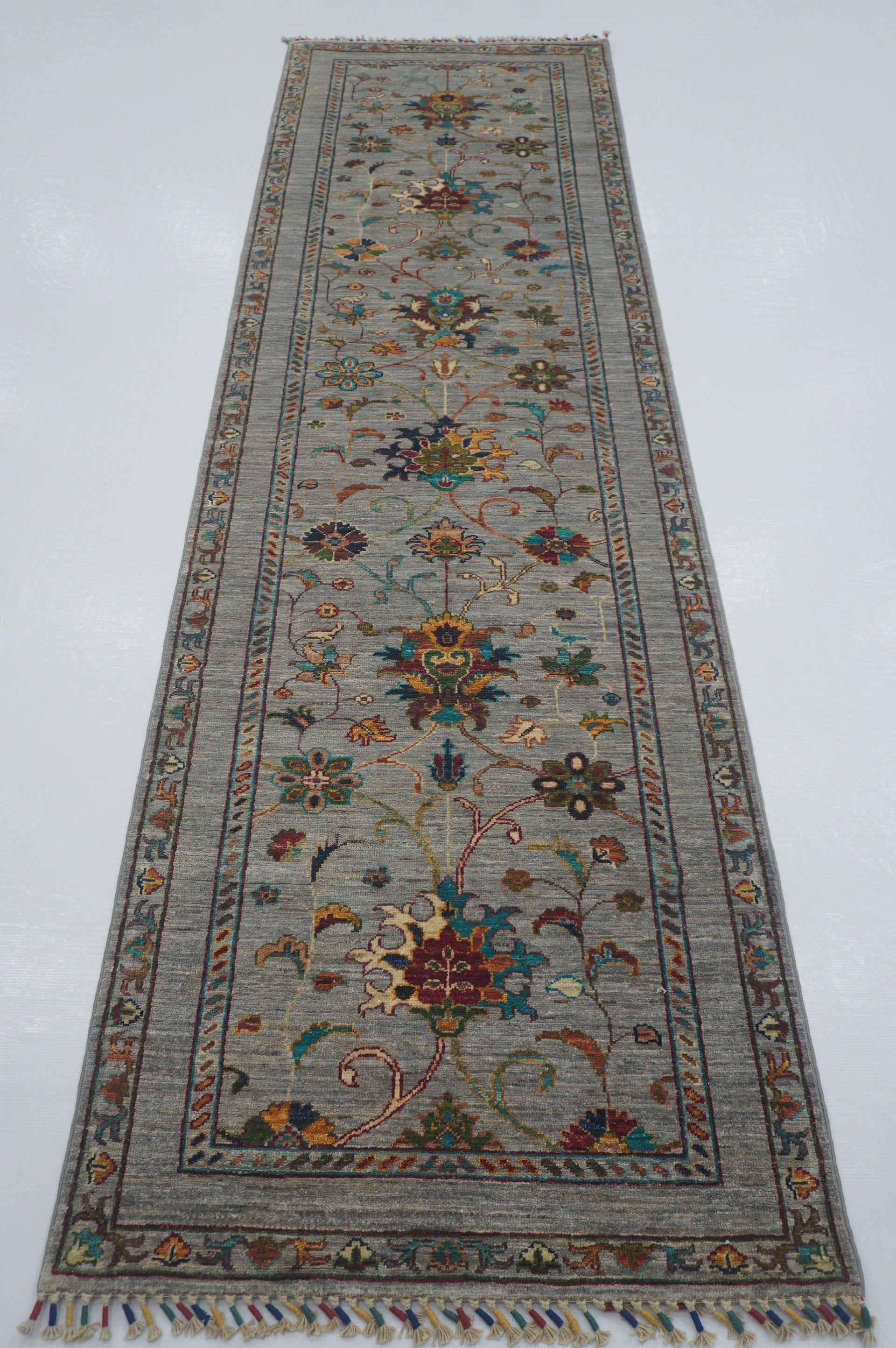 2'9x9'8 Ft Gray Bidjar Afghan hand knotted Wool Runner Rug - Yildiz Rugs