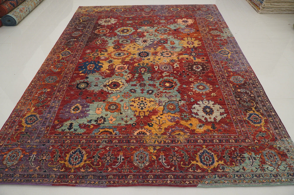 9x12 Modern Bidjar Red Hand knotted Rug - Yildiz Rugs