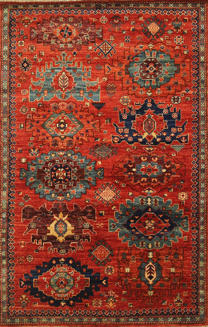 4x6 Red Baluch Afghan hand knotted Oriental Rug - Yildiz Rugs