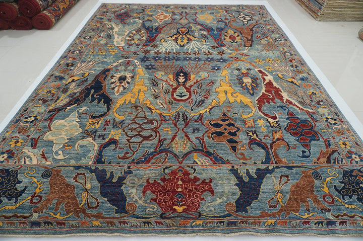 10x14 Blue Bidjar Afghan Hand knotted Rug - Yildiz Rugs