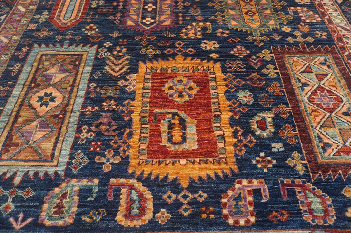 5x7 Navy Blue Baluch Afghan Hand knotted Tribal Rug - Yildiz Rugs