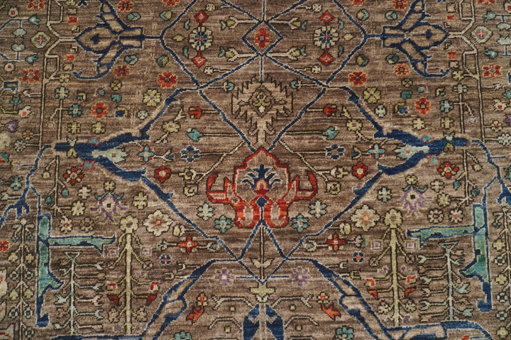 10x10 Bidjar Round Gray Persian Style Hand knotted Wool Circle Rug - Yildiz Rugs
