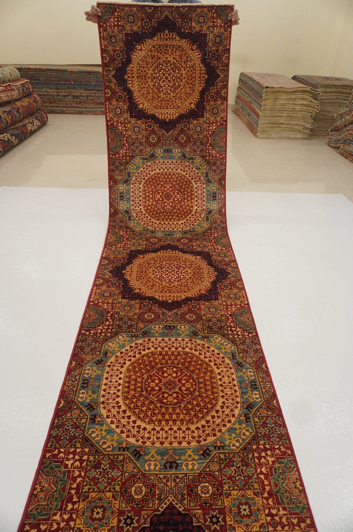 2'10 x 16'0 ft Red Mamluk Turkish Hand knotted Long Runner Rug - Yildiz Rugs