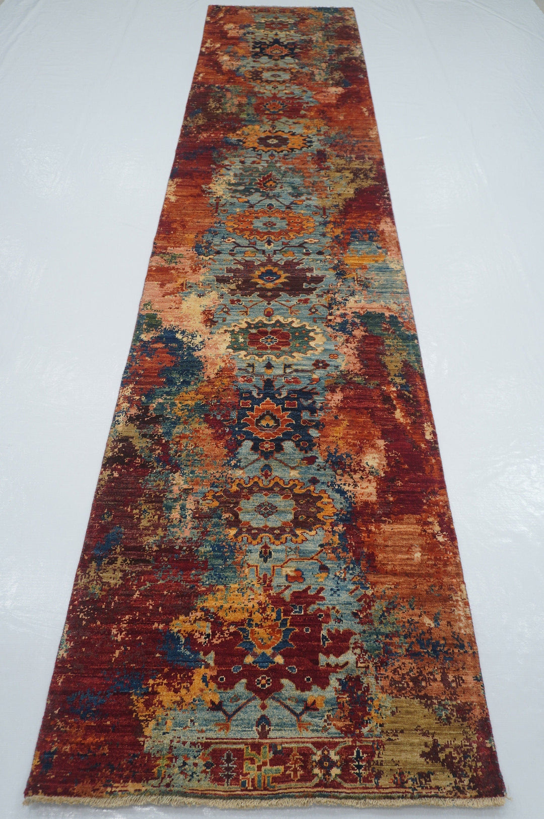 2'10 x 13'2 ft Bidjar Blue Persian Style Hand knotted Modern Runner Rug - Yildiz Rugs