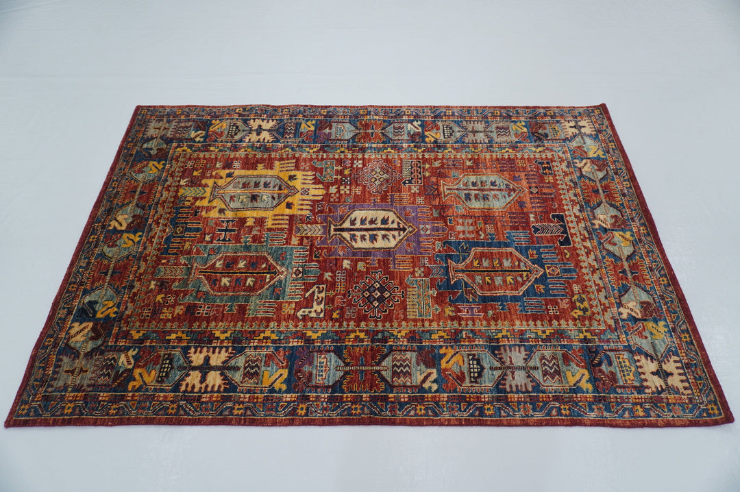 SOLD 4x6 Red Tribal Baluch Afghan Hand knotted Rug - Yildiz Rugs