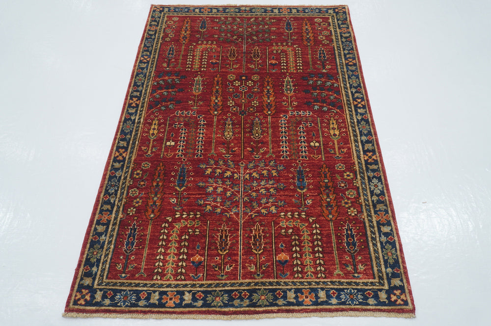 3x5 Bakhshaish Tribal Red Persian Style Afghan Hand Knotted Rug - Yildiz Rugs