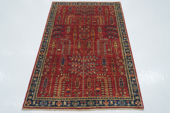 3x5 Bakhshaish Tribal Red Persian Style Afghan Hand Knotted Rug - Yildiz Rugs