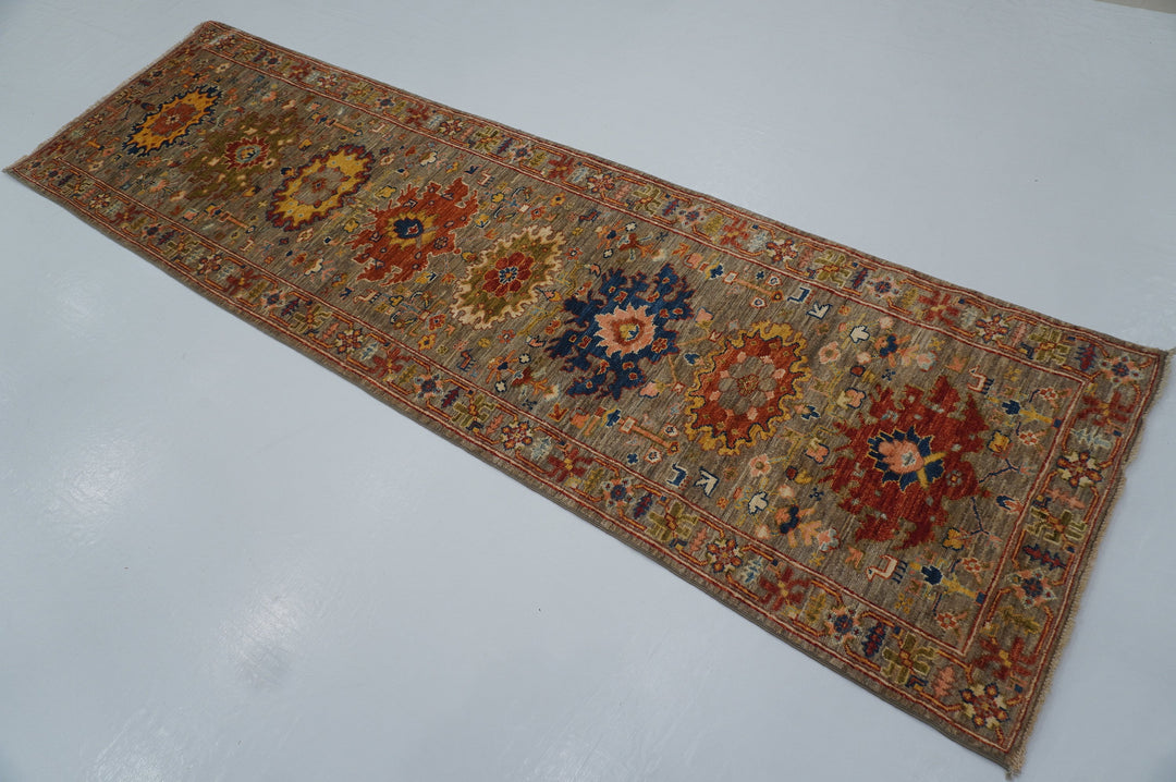 2'8x9'6 ft Bidjar Gray Persian Style Afghan Hand knotted Tribal Runner Rug - Yildiz Rugs