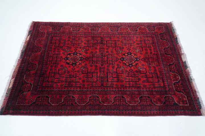3x5 Red Afghan Khal Mohammadi hand knotted Rug - Yildiz Rugs