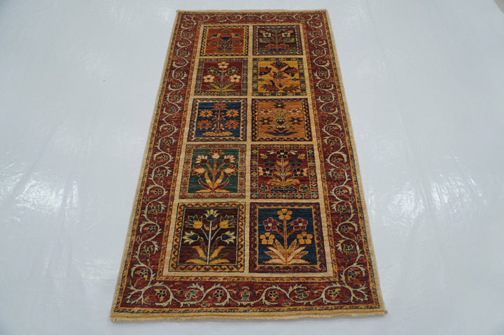 3x6 Bakhtiyar Beige Vintage Persian Garden Hand Knotted Runner Rug - Yildiz Rugs