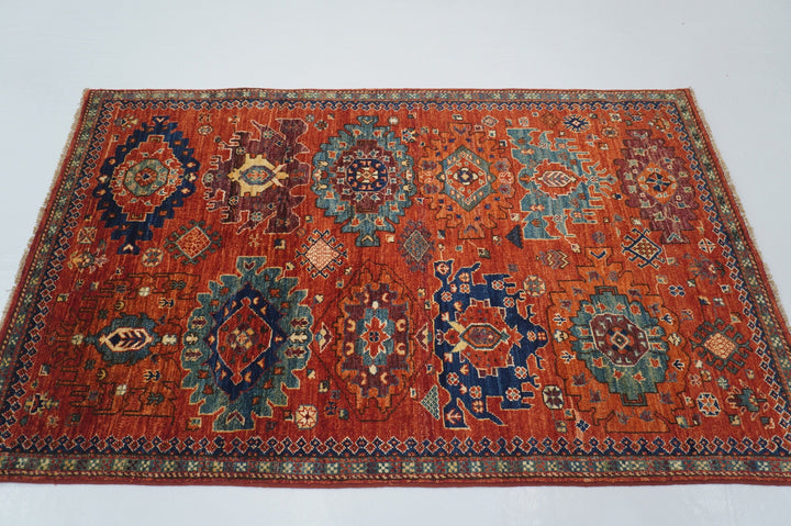 4x6 Red Baluch Afghan hand knotted Oriental Rug - Yildiz Rugs