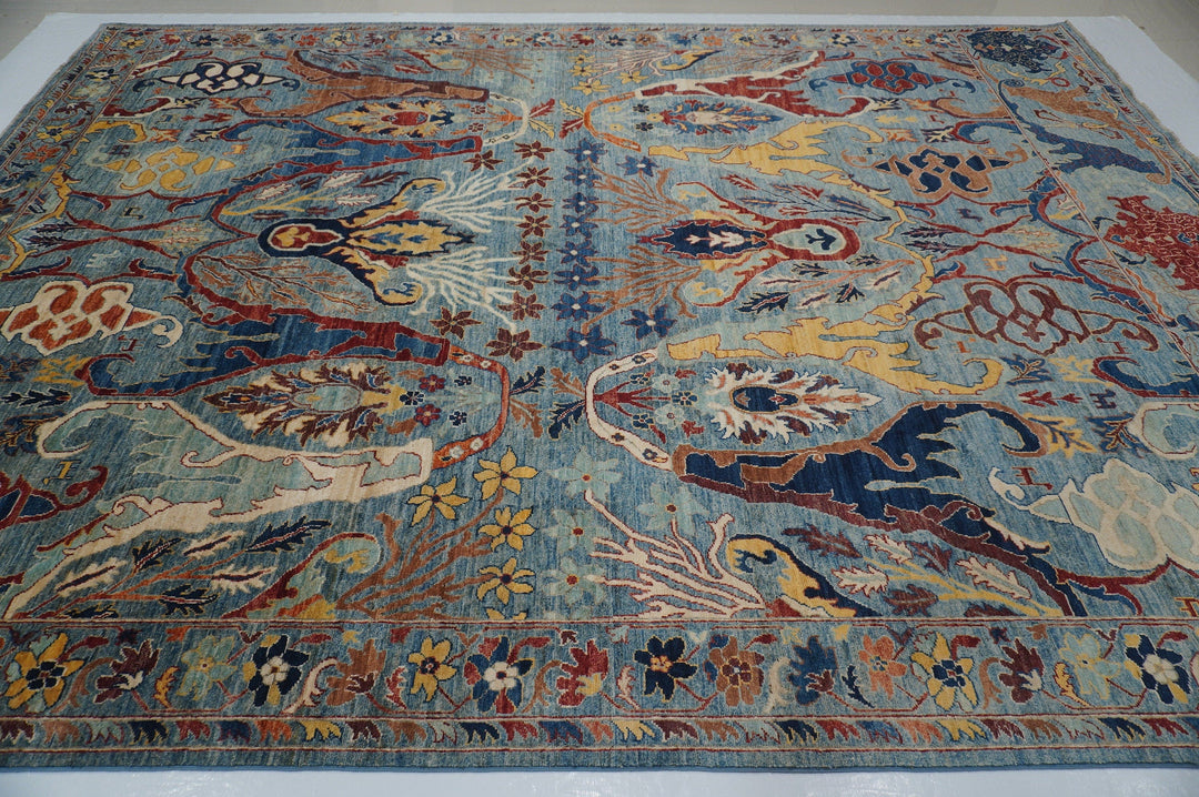 10x14 Blue Bidjar Afghan Hand knotted Rug - Yildiz Rugs