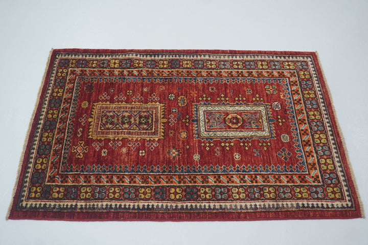 2'7x4'0 Red Tribal Baluch Afghan Hand knotted Accent Rug - Yildiz Rugs