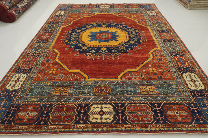 9x12 Heriz Red Persian Style Hand knotted Oriental Medallion Area Rug - Yildiz Rugs