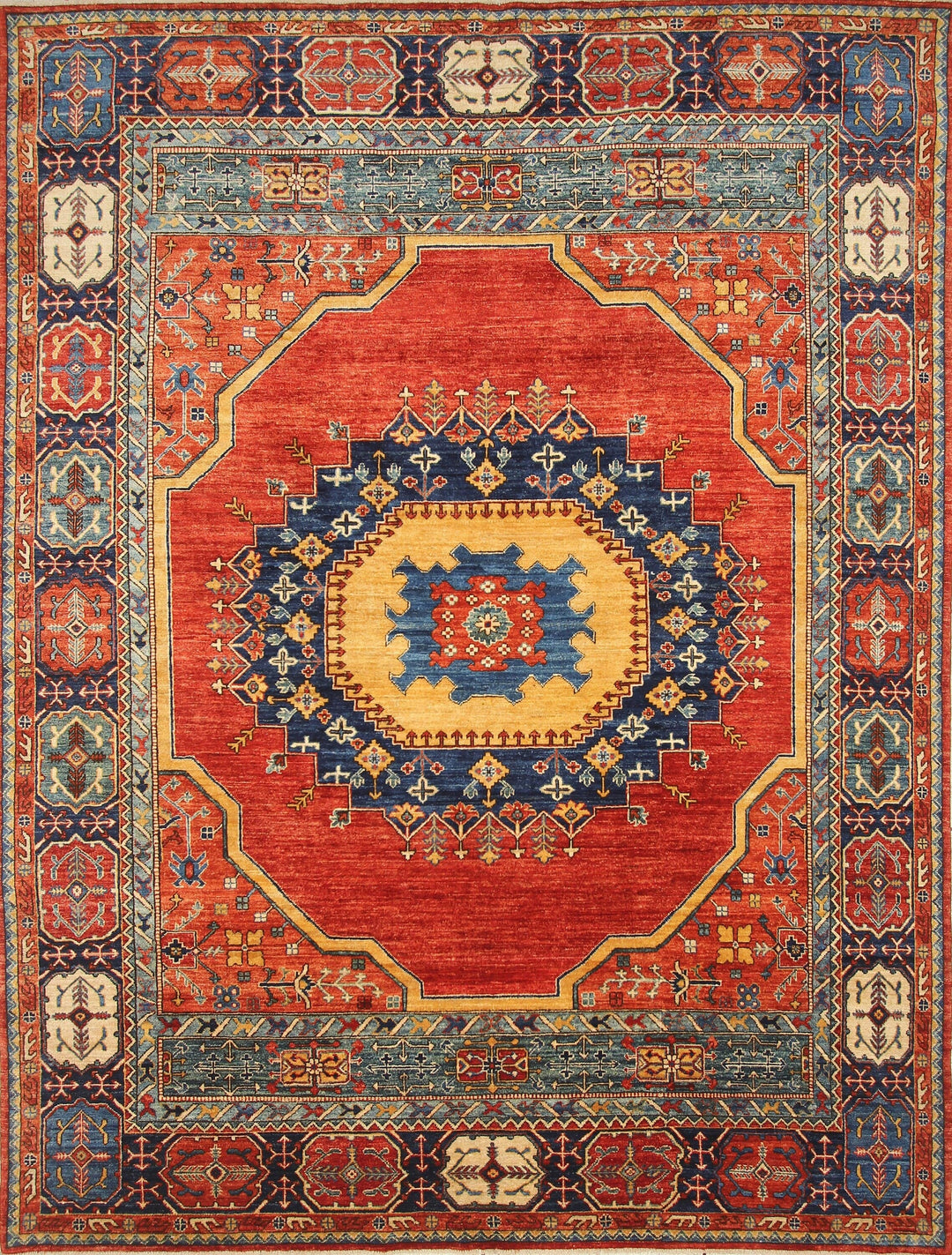 9x12 Heriz Red Persian Style Hand knotted Oriental Medallion Area Rug - Yildiz Rugs