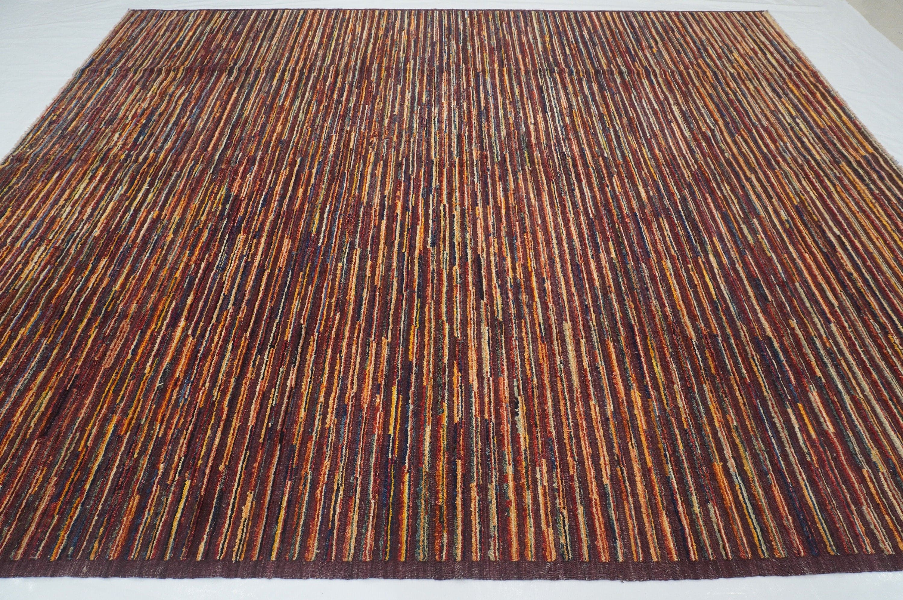 9'3x10'11 Gabbeh Purple Afghan Barjesta Handmade Wool Area Kilim Rug - Yildiz Rugs