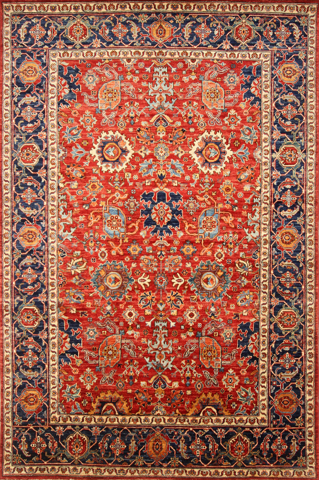 6x9 Red Bidjar Harshang Persian Style Afghan Hand Knotted Oriental Rug