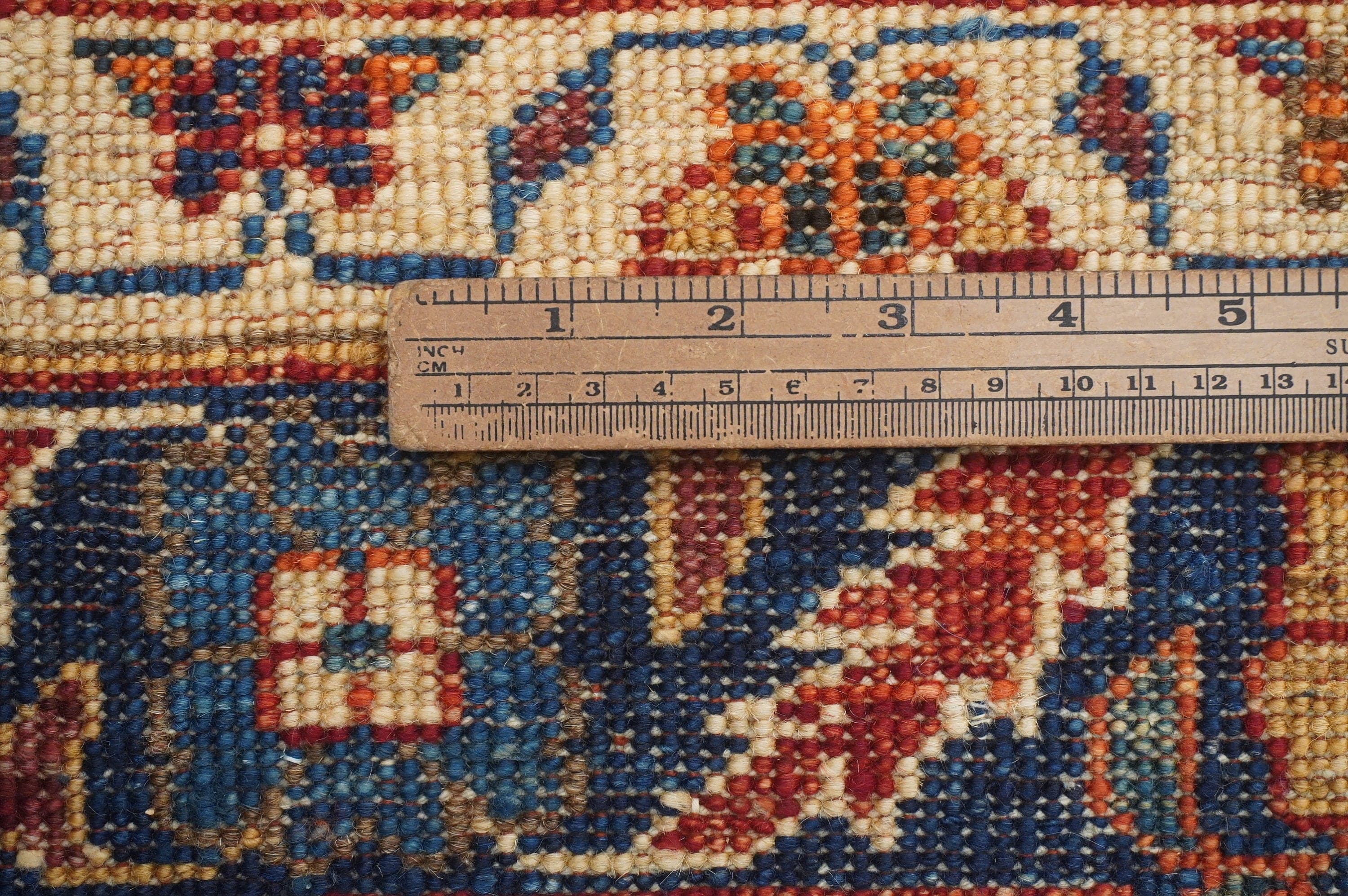 5x7 Serapi Red Blue Persian Style Hand Knotted wool Traditional