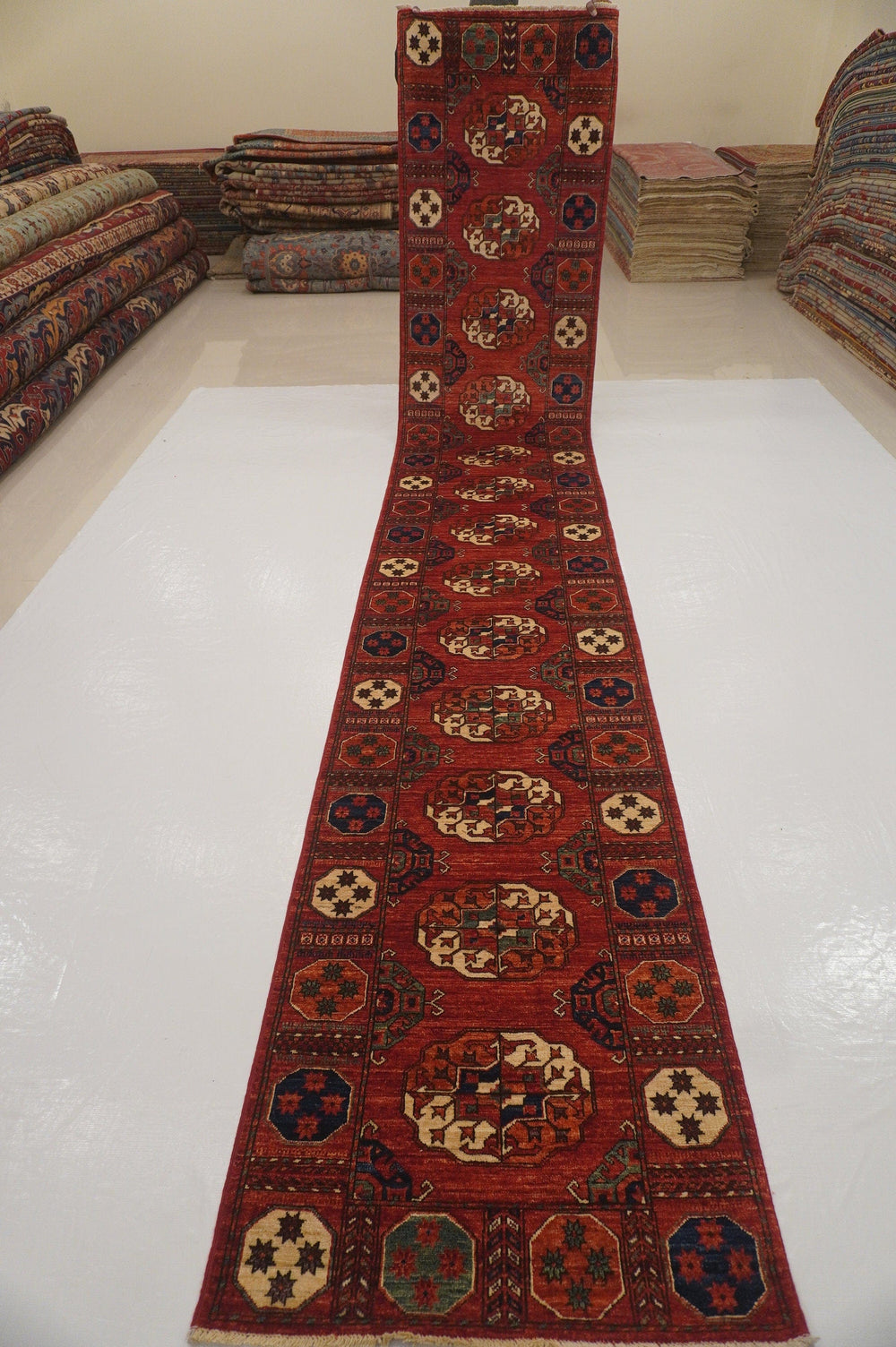 2'10x16'2 Tekke Red hand knotted Wool Tribal Long Runner Rug - Yildiz Rugs