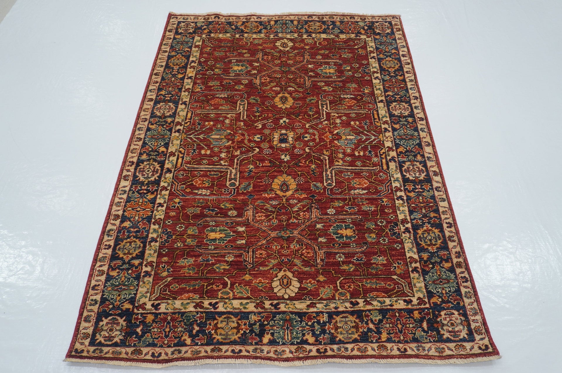 4x6 Bidjar Red Afghan hand knotted Oriental Rug - Yildiz Rugs