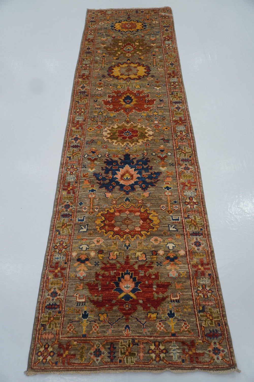 2'8x9'6 ft Bidjar Gray Persian Style Afghan Hand knotted Tribal Runner Rug - Yildiz Rugs