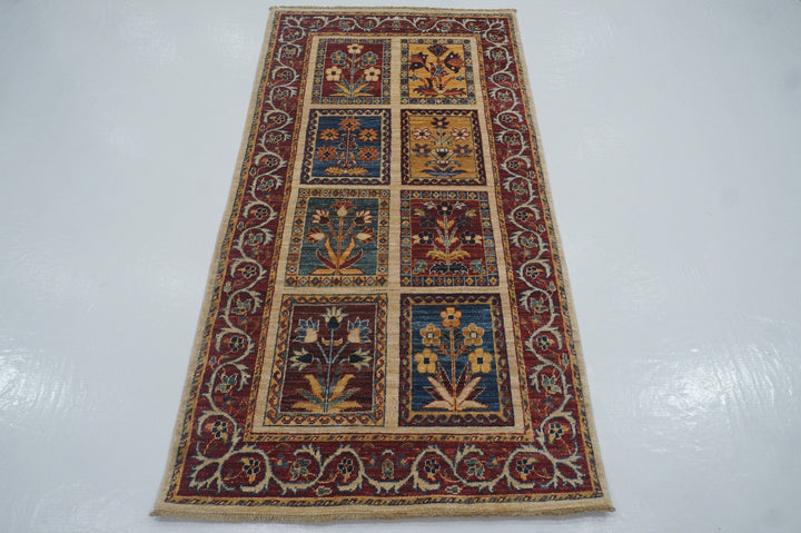 6 ft Bakhtiyar Beige Vintage Persian Garden Hand Knotted Runner Rug - Yildiz Rugs