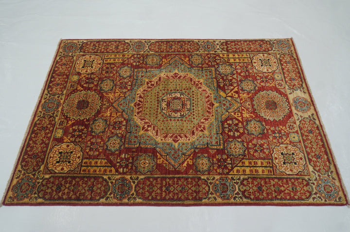 3x5 Vintage Mamluk Classic Red Hand knotted Wool Medallion Area Rug - Yildiz Rugs