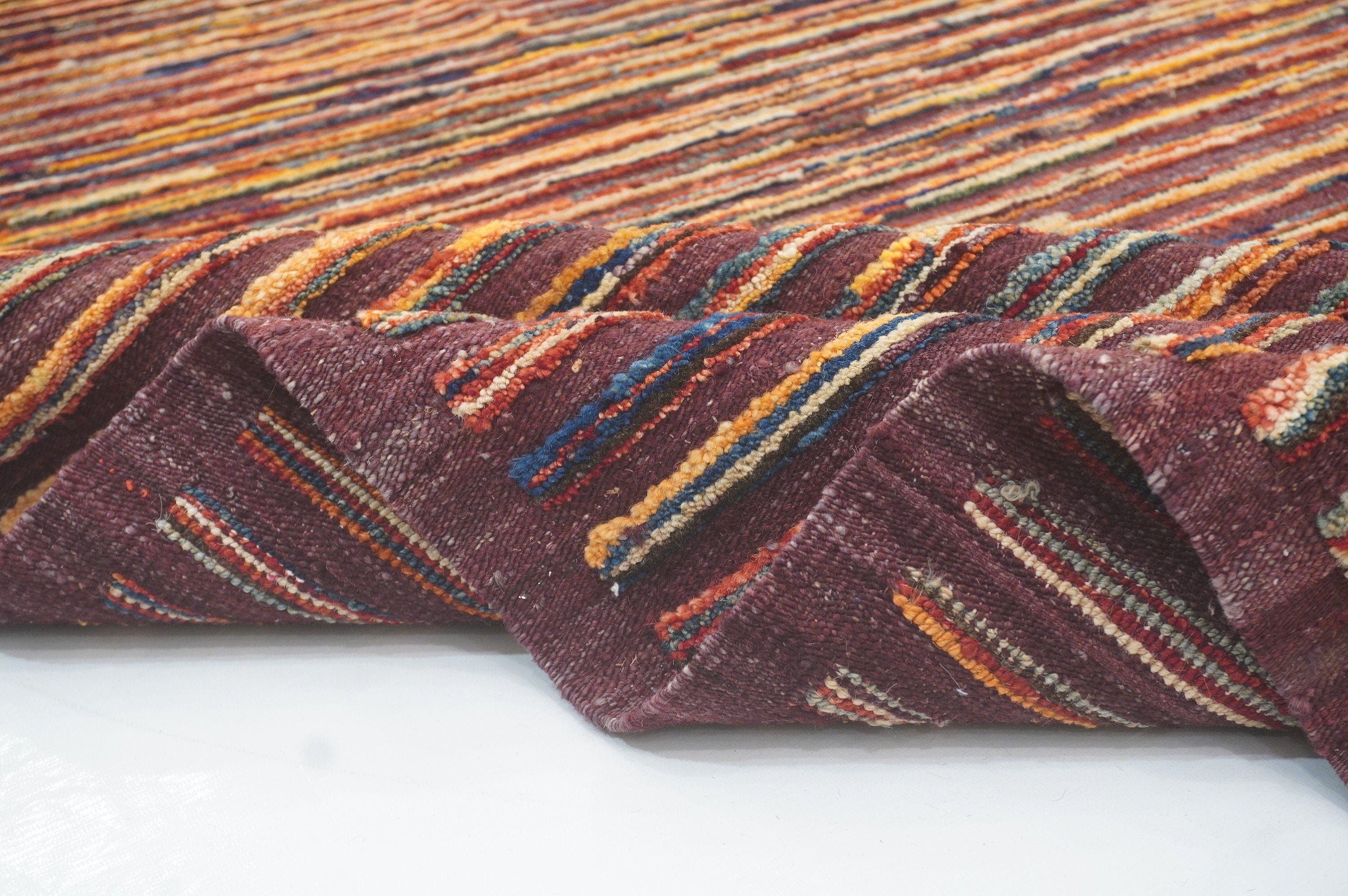 9'3x10'11 Gabbeh Purple Afghan Barjesta Handmade Wool Area Kilim Rug - Yildiz Rugs