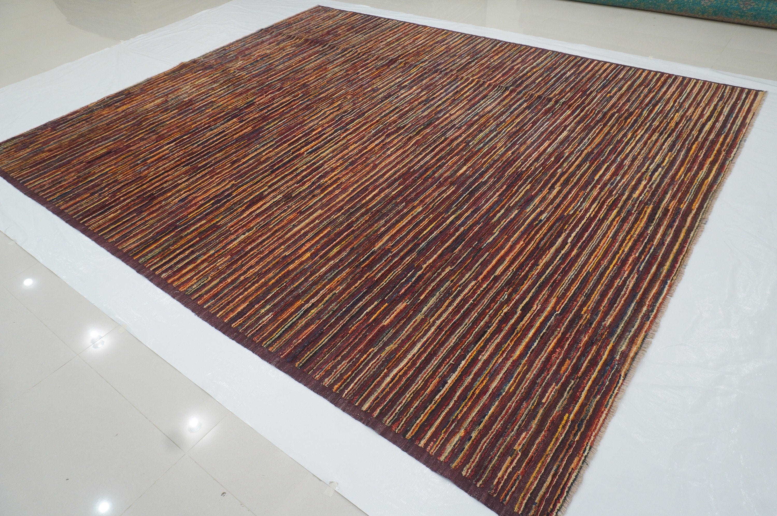 9'3x10'11 Gabbeh Purple Afghan Barjesta Handmade Wool Area Kilim Rug - Yildiz Rugs