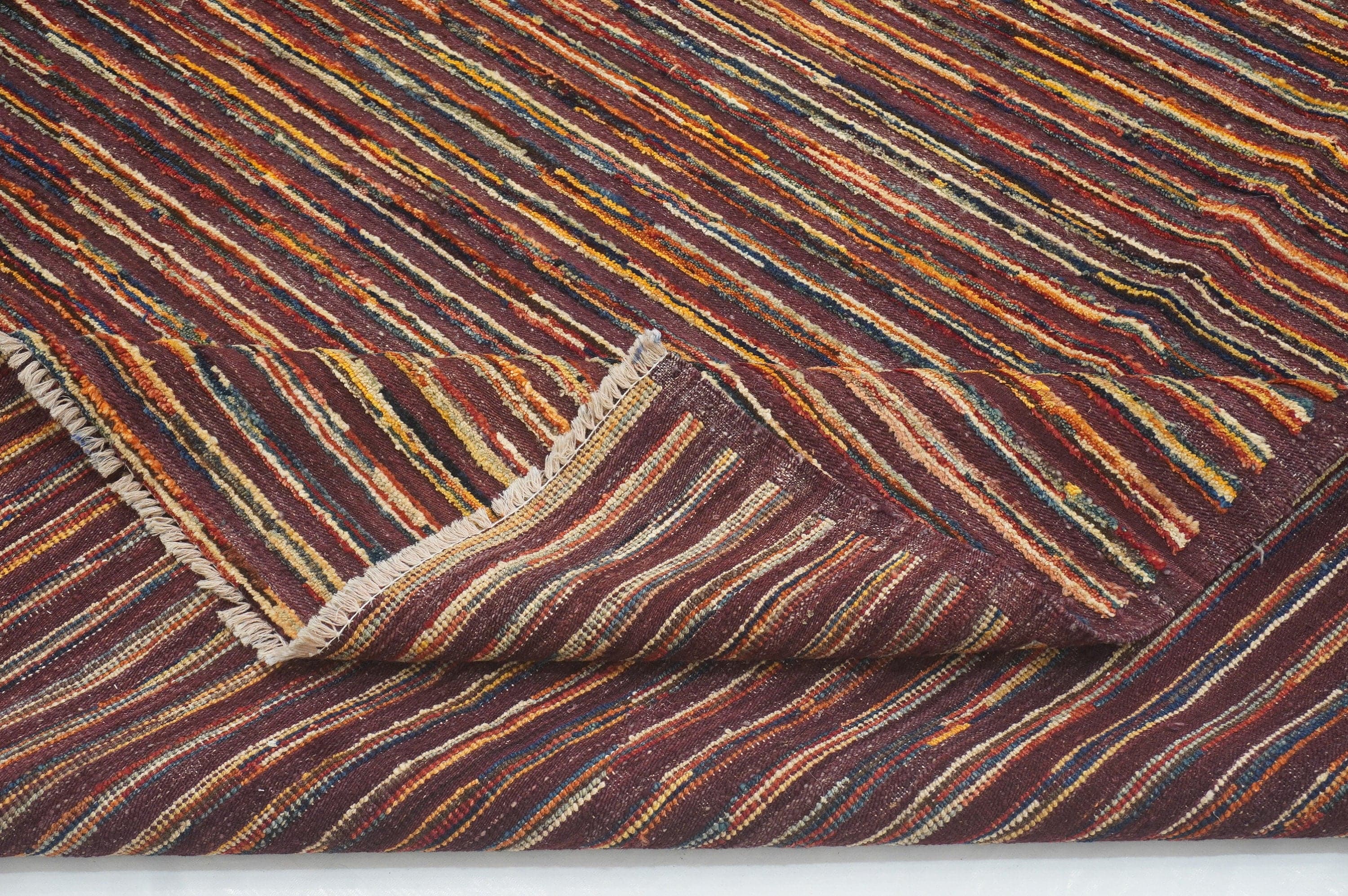 9'3x10'11 Gabbeh Purple Afghan Barjesta Handmade Wool Area Kilim Rug - Yildiz Rugs