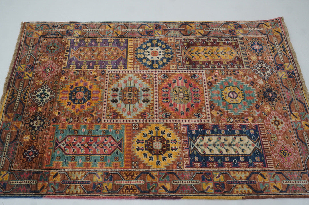 3x5 Brown Baluch Tribal Afghan Hand knotted Area Rug - Yildiz Rugs