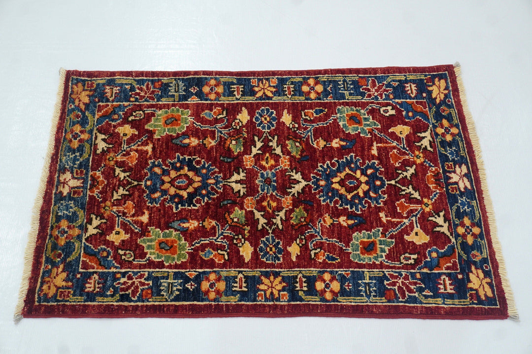 2x3 Red Bidjar Afghan Hand knotted Accent Oriental rug
