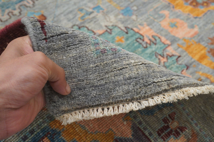 9x12 Modern Bidjar Gray Muted Color Burst Afghan Hand knotted Area rug