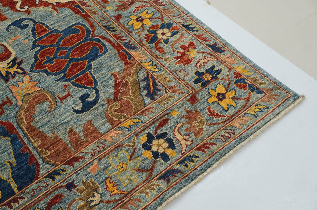 10x14 Blue Bidjar Afghan Hand knotted Wool Oriental Area Rug - Yildiz Rugs