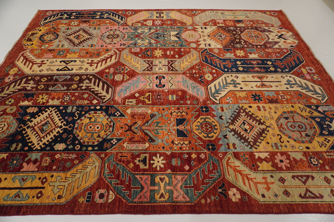 8x10 Red Baluch Afghan Tribal Samarkand Hand knotted Area Rug