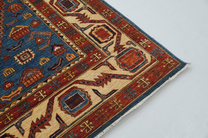 6x9 Serapi Red Afghan Hand knotted Oriental Area Rug - Yildiz Rugs