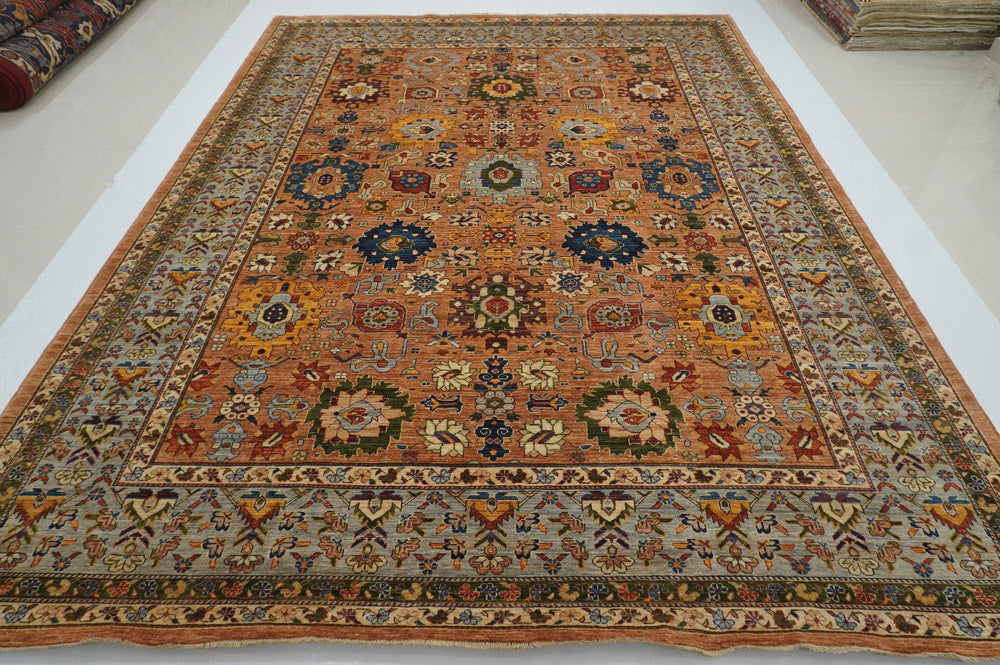 9x12 Brown Oriental Bidjar Harshang Hand knotted Wool Area Rug - Yildiz Rugs