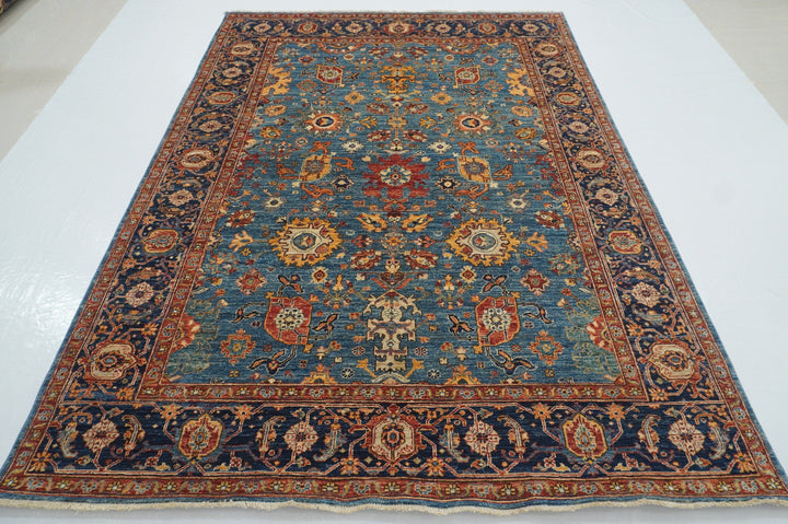 6x9 Bidjar Blue Afghan Hand knotted Wool Oriental Rug - Yildiz Rugs