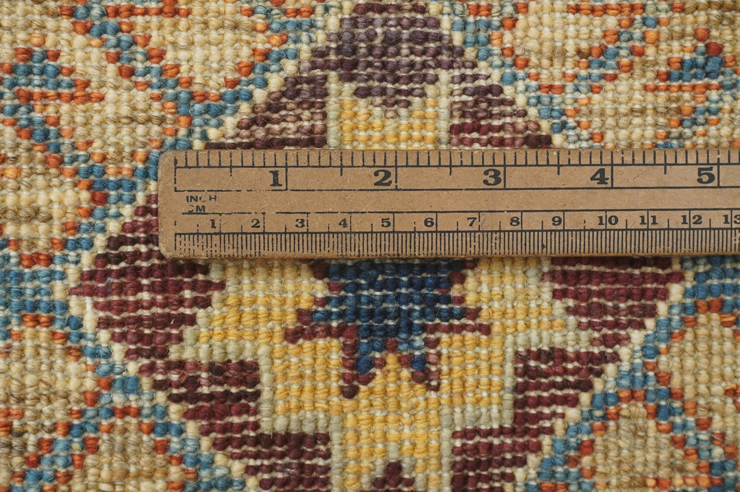 4x10'4 Kazak Gray Tribal Caucasian Afghan Hand knotted Wide Runner Rug