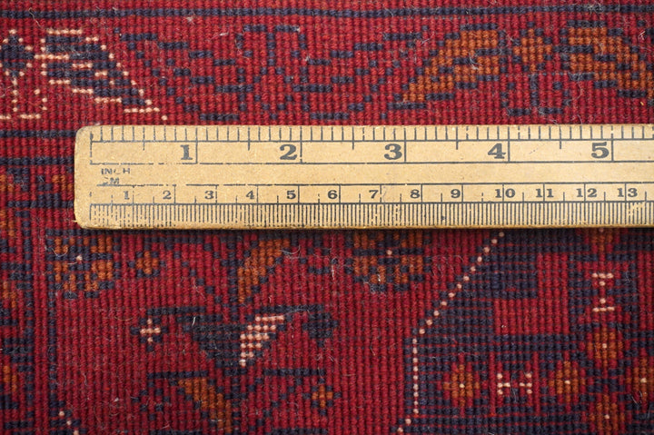 10 ft Red Vintage Kunduz Afghan Hand knotted Runner Rug