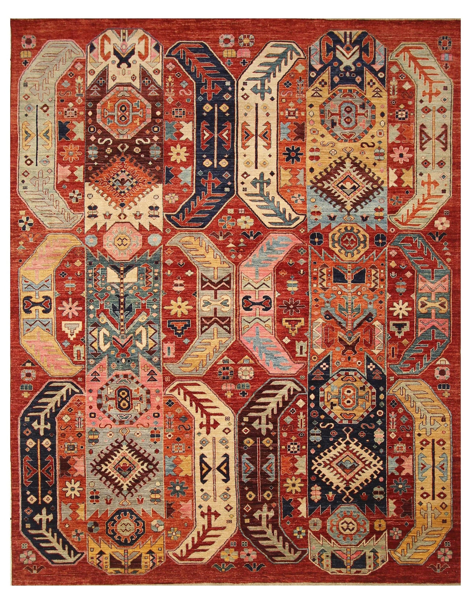 8x10 Red Baluch Afghan Tribal Samarkand Hand knotted Area Rug - Yildiz Rugs