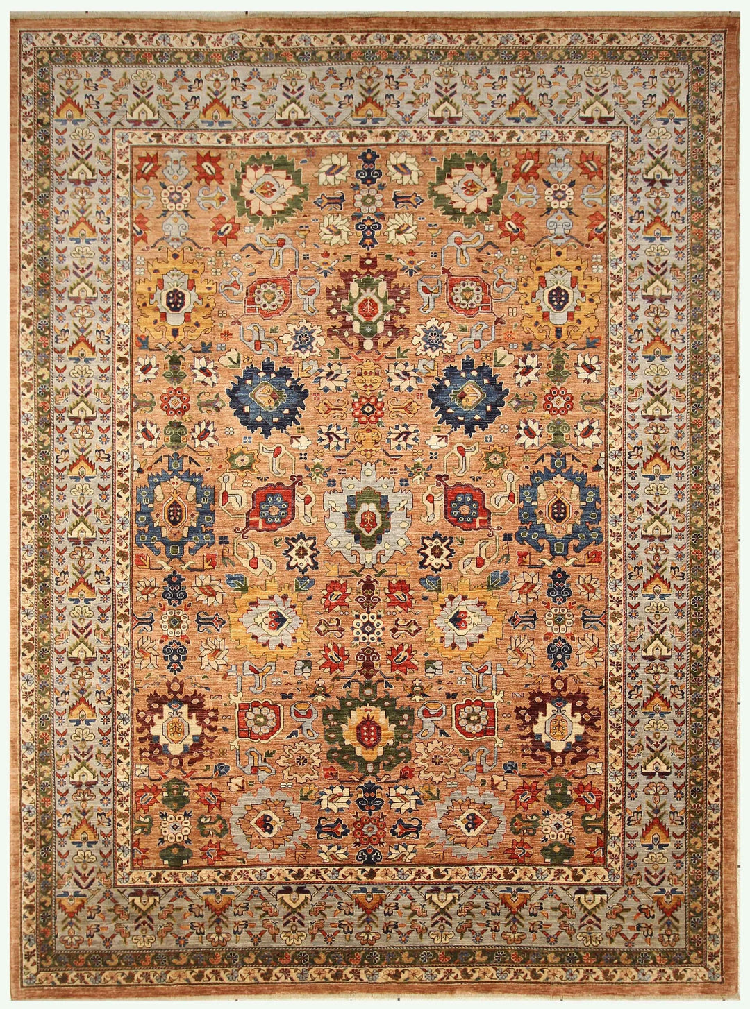 9x12 Brown Oriental Bidjar Harshang Hand knotted Wool Area Rug - Yildiz Rugs