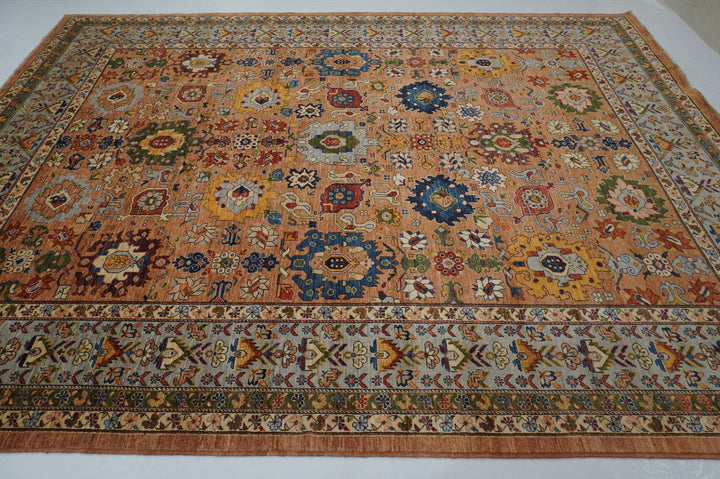 9x12 Brown Oriental Bidjar Harshang Hand knotted Wool Area Rug - Yildiz Rugs