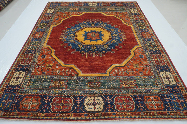 8x10 Red Heriz Afghan Hand knotted Wool Oriental Medallion Rug - Yildiz Rugs