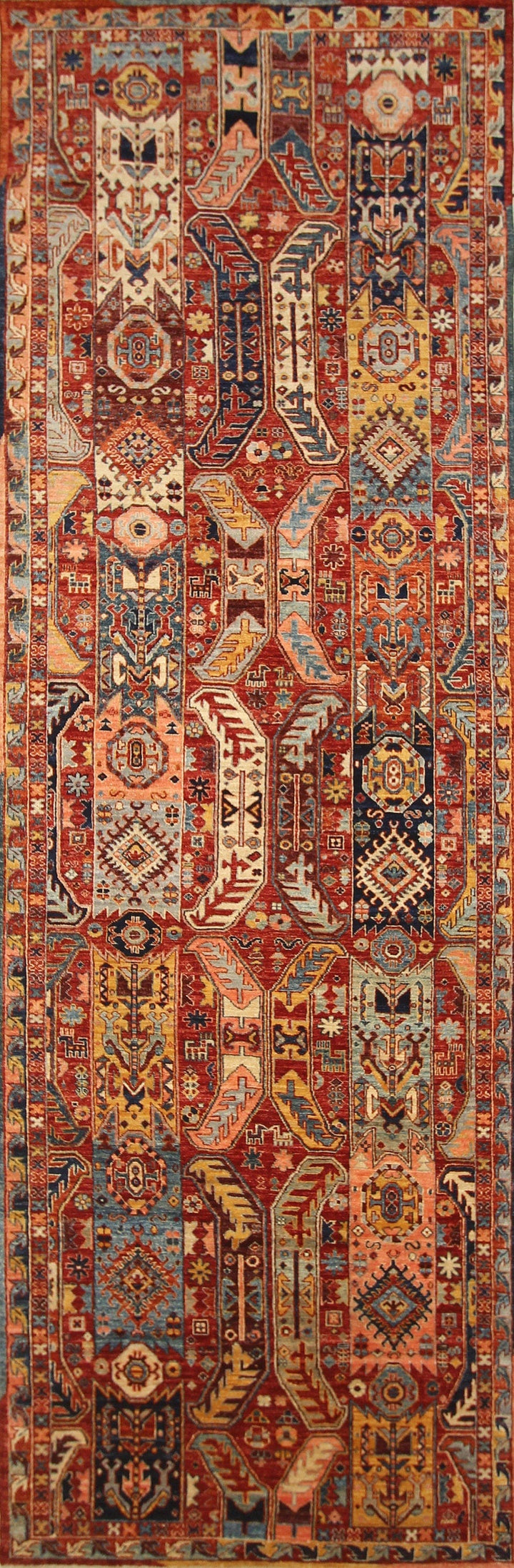 12 ft Red Baluch Tribal Afghan Hand knotted Wide Runner Rug - Yildiz Rugs