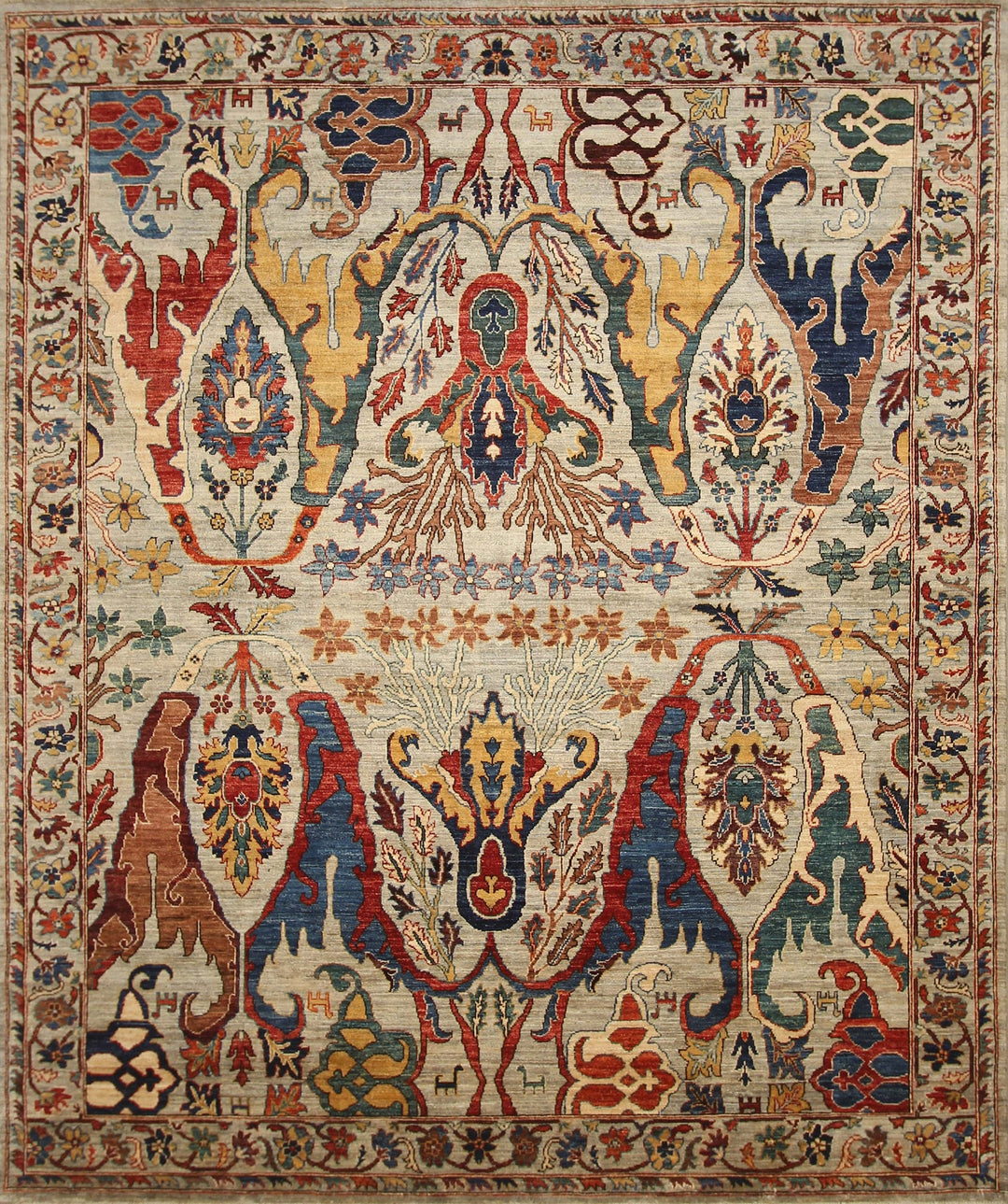 8x10 Gray Bidjar Persian Style Hand knotted Oriental Area Rug - Yildiz Rugs