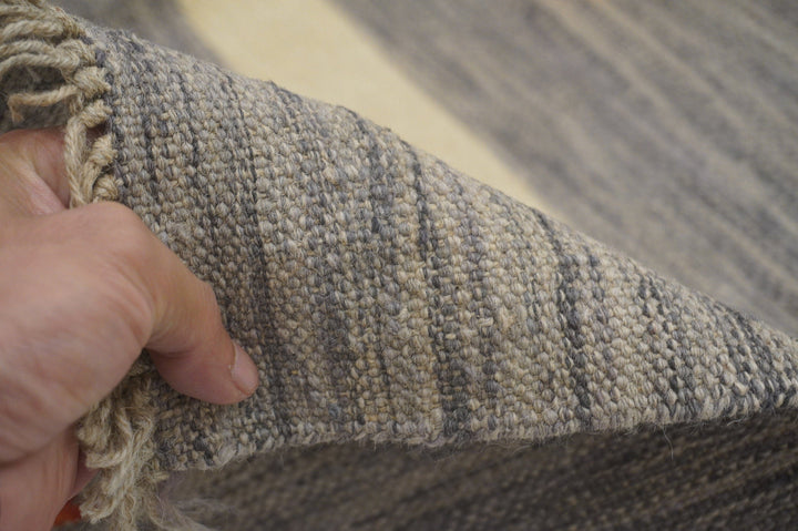 8x10 Modern Gray Afghan Hand Woven Wool Bohemian Abstract Kilim Area Rug