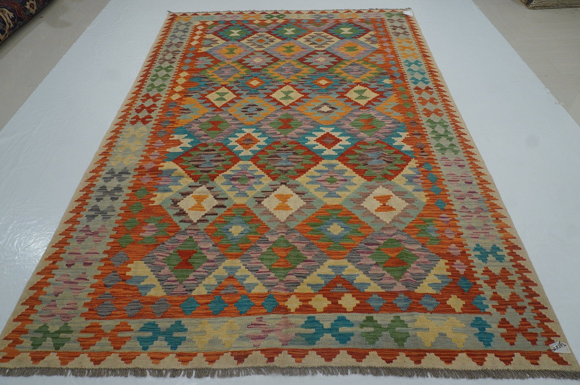6'6x9'4 Boho Rusty Orange Afghan Hand Woven Wool Tribal Kilim Area Rug - Yildiz Rugs