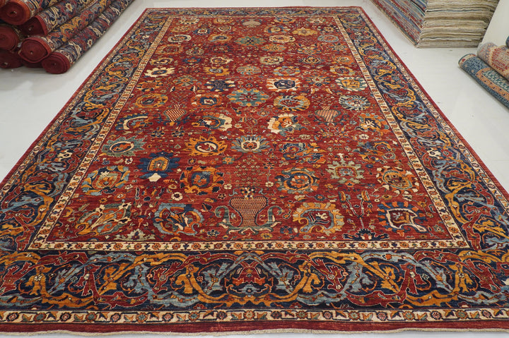 12x18 Red Afghan Hand knotted Large Oriental Area Rug - Yildiz Rugs