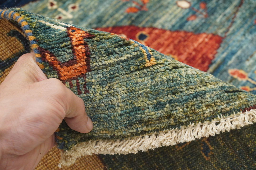 9x12 Landscape Gabbeh Blue Tribal Afghan Hand knotted Rug